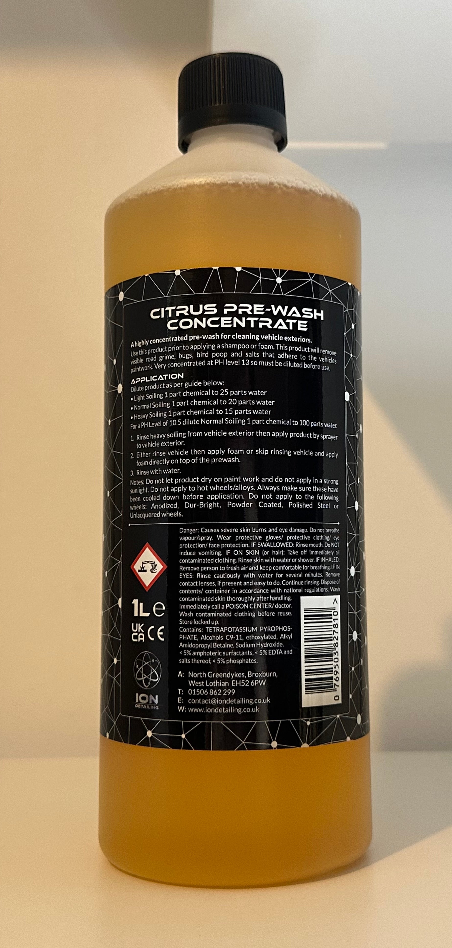 ION Detailing Citrus Pre-Wash Concentrate – Heavy Dirt & Traffic Film Remover