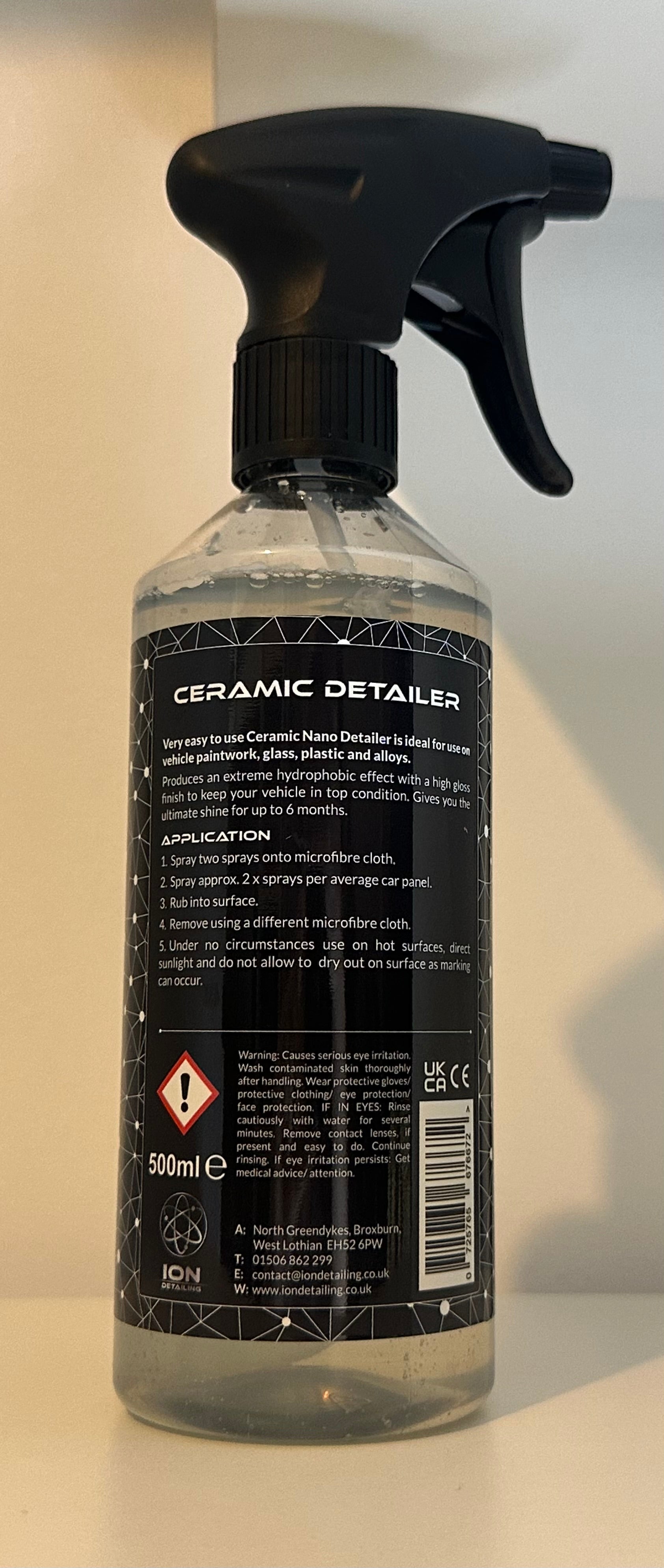 ION Detailing Ceramic Detailer – Nano Hydrophobic Protection Spray
